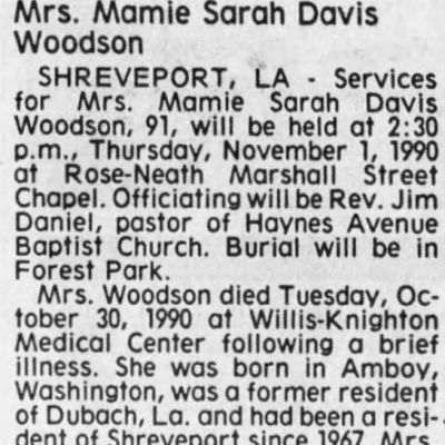 Mamie  Woodson