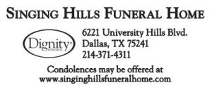 singing hills funeral home obituaries dallas texas